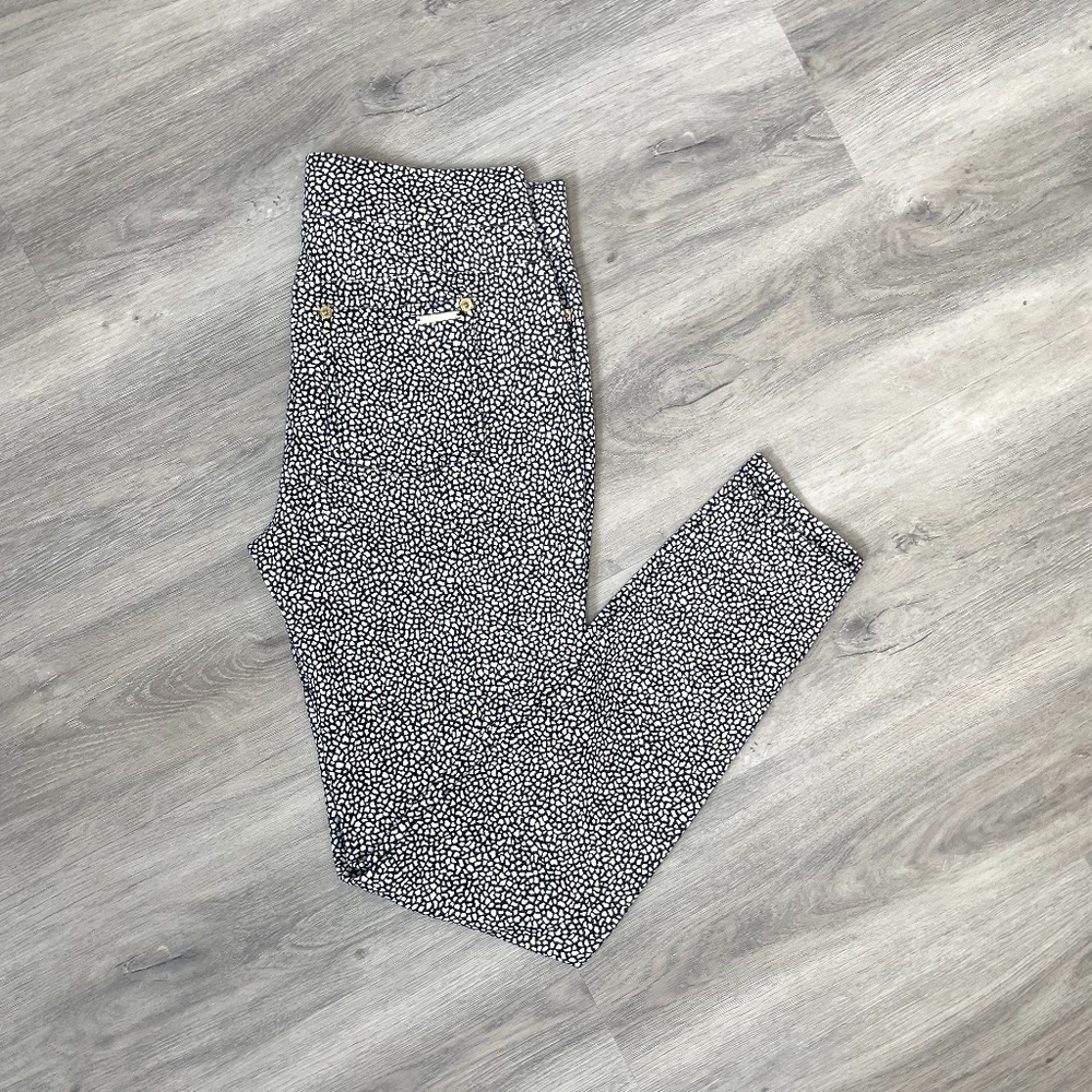 Michael Kors Black & White Skinny Pull on Stretchy Pants